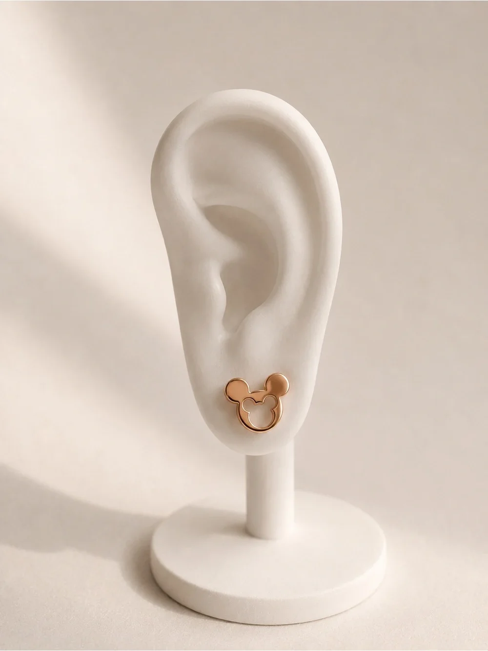 Kids Rose Gold Mouse-Shaped Stud Earrings Gold Plated Hypoallergenic